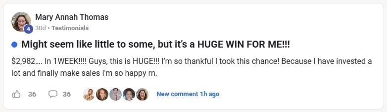 Mary Thomas testimonial